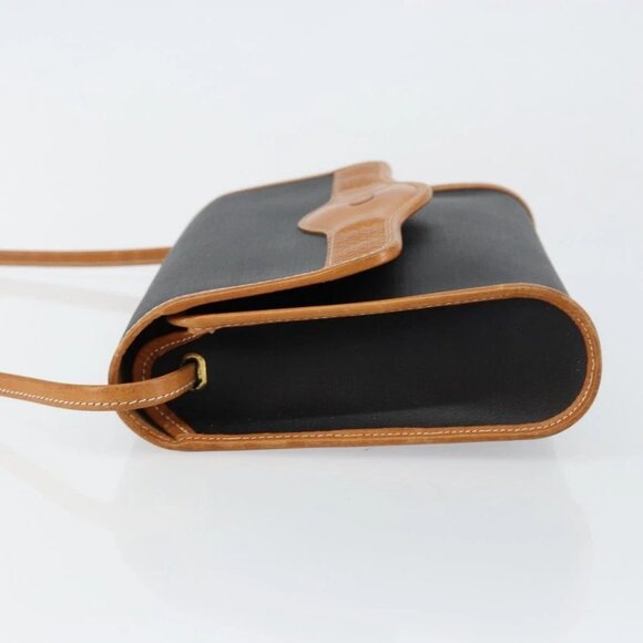 Christian Dior Shoulder Bag Leather Black Gold Auth - Picture 5 of 15